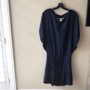 Diane von furstenberg navy silk dress